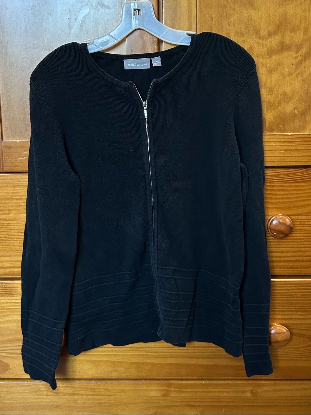 croft & barrow Black Zip-Front Sweater